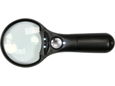 Lupa cu 2 lentile, marire 3x si 45x, cu iluminare LED si UV [1]