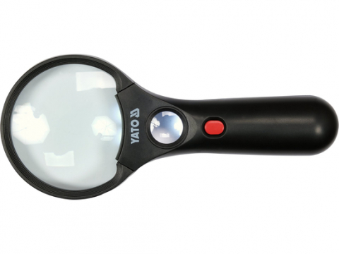 Lupe - Lupa cu 2 lentile, marire 3x si 45x, cu iluminare LED si UV