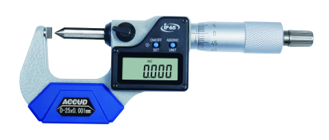 Micrometre - Micrometru digital cu varf ascutit ACCUD 319-001-21, 0-25mm, rezolutie 0.001mm, IP65