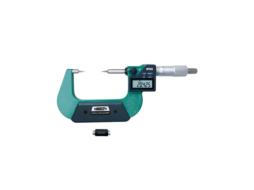Micrometre cu varfuri ascutite - Micrometru digital cu varfuri ascutite 15° INSIZE 25-50 mm, rezolutie 0,001 mm, tip B