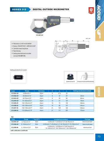 Micrometru digital de exterior ACCUD 312-002-03, 25-50mm, 0.001mm [1]