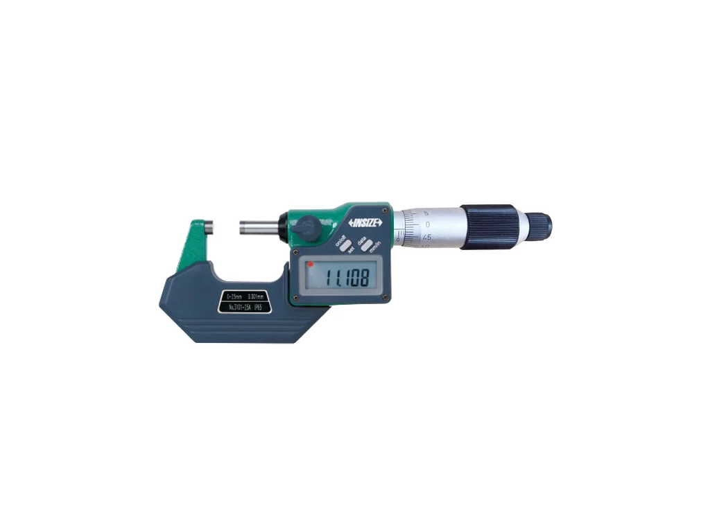 Micrometru digital de exterior INSIZE 0-25mm x 0,001mm, tambur cu clichet, iesire date, IP65 [0]