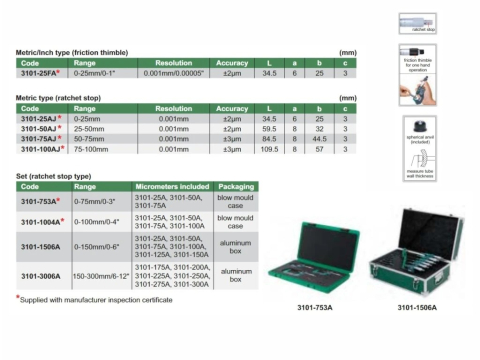 Micrometru digital de exterior INSIZE 200-225mm, rezolutie 0,001mm, cu iesire date, IP65 [2]
