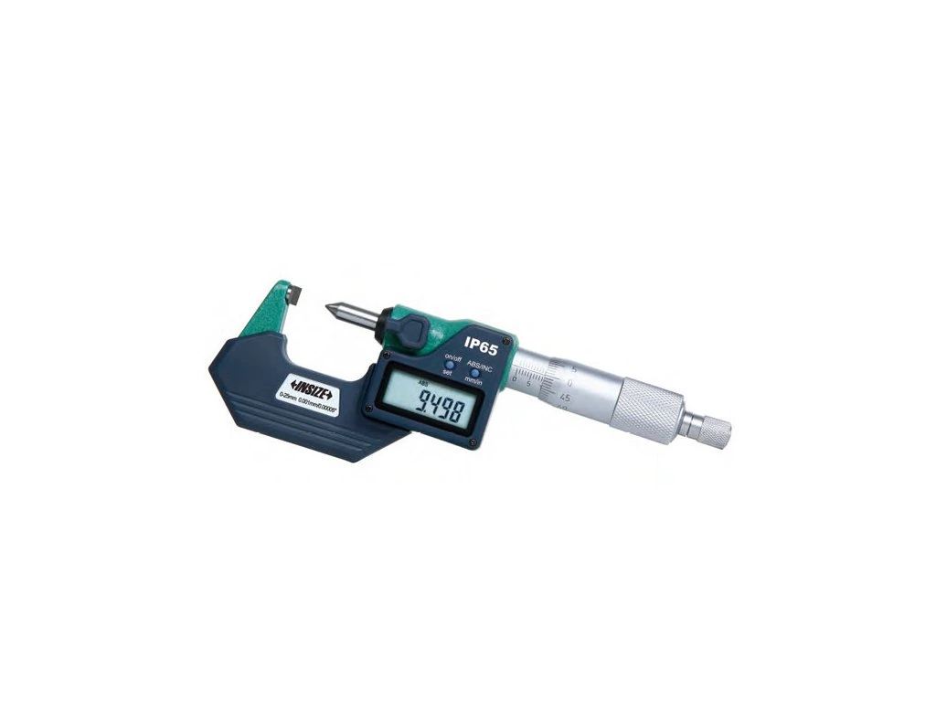 Micrometre cu varfuri ascutite - Micrometru digital INSIZE 0-25 mm pentru masurarea inaltimii ondulatiei, varf orizontal, tip D