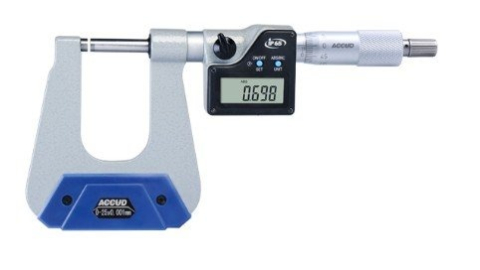 Micrometre - Micrometru digital pentru grosime tabla ACCUD 0-25mm x 0.001mm, profunzime 50mm, tip C