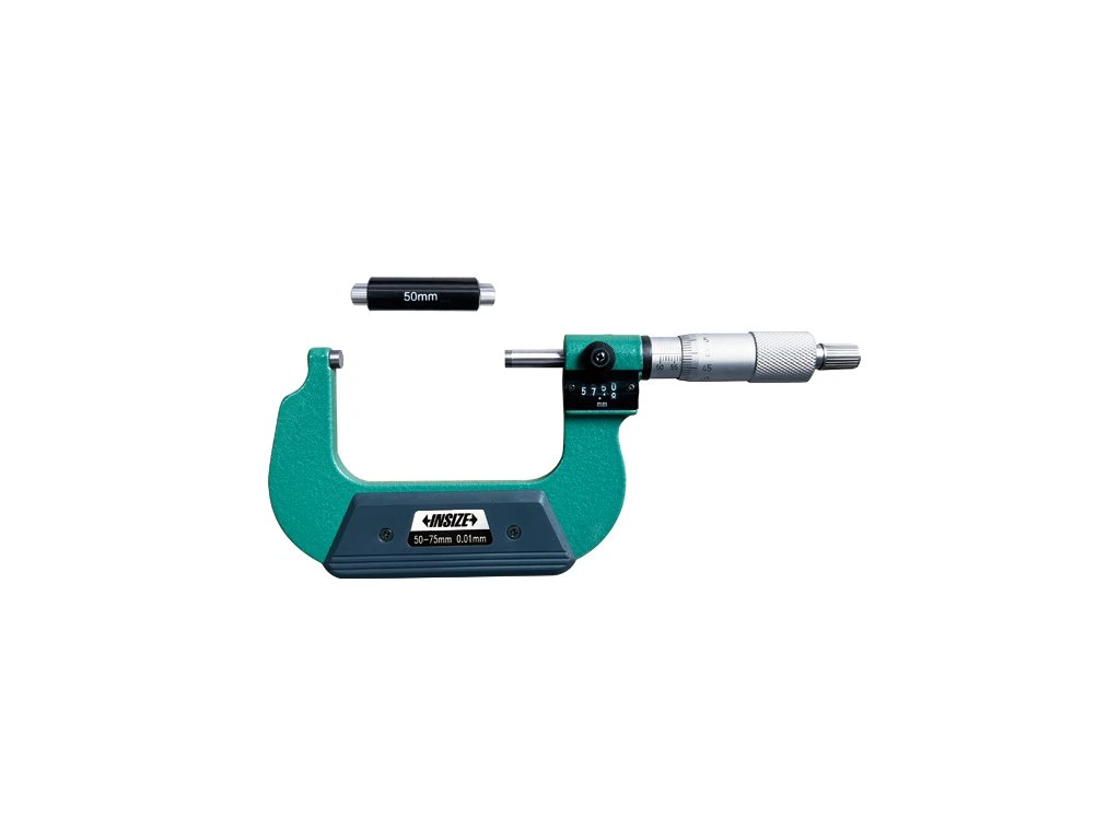 Micrometre - Micrometru exterior INSIZE 50-75 mm cu contor, rezolutie 0.01 mm, carbura, DIN863-1