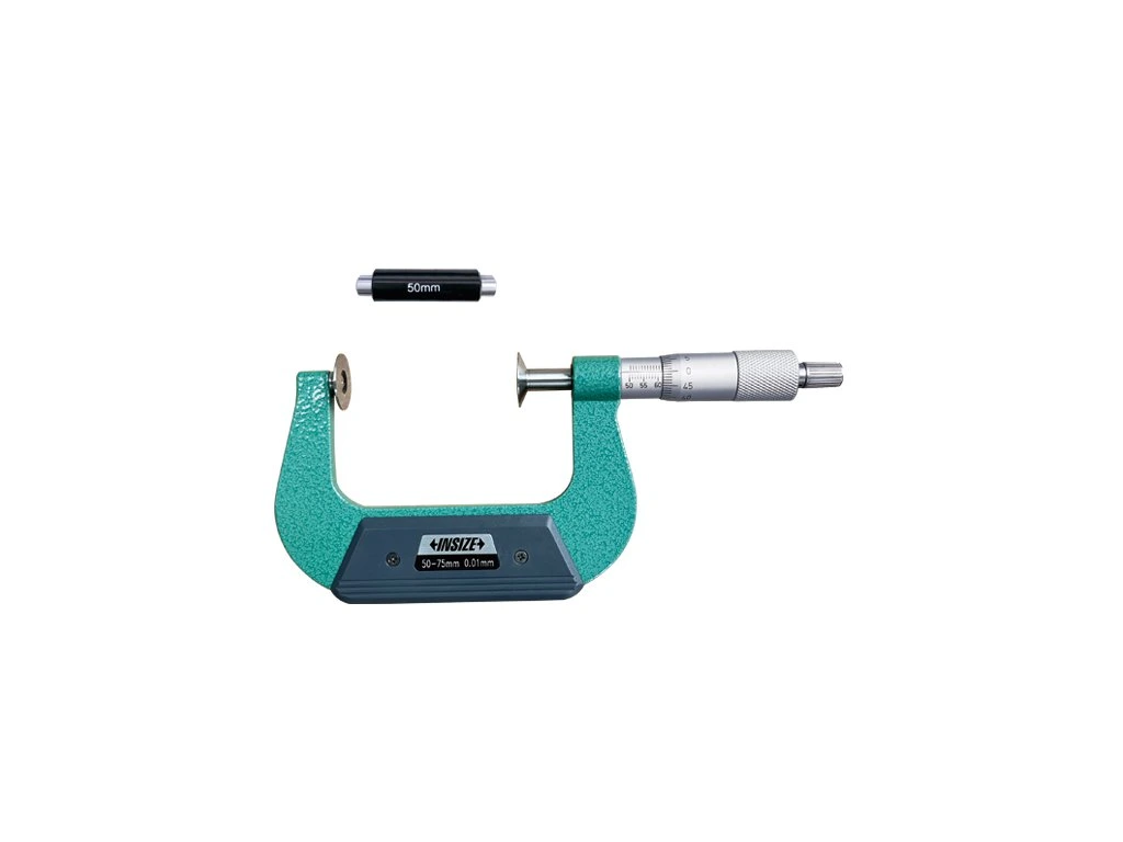 Micrometre cu disc - Micrometru mecanic cu disc si arbore nerotativ INSIZE 50-75mm, rezolutie 0,01mm