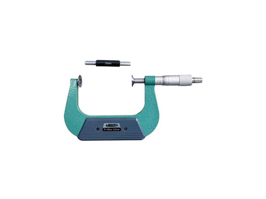 Micrometre cu disc - Micrometru mecanic cu disc si arbore nerotativ INSIZE 75-100mm, rezolutie 0,01mm