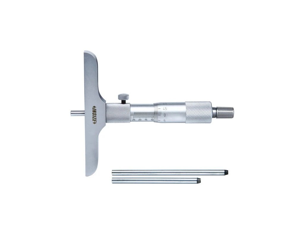 Micrometre de adancime - Micrometru mecanic de adancime INSIZE 0-75mm, rezolutie 0,01mm, talpa 101,5mm, tija plata