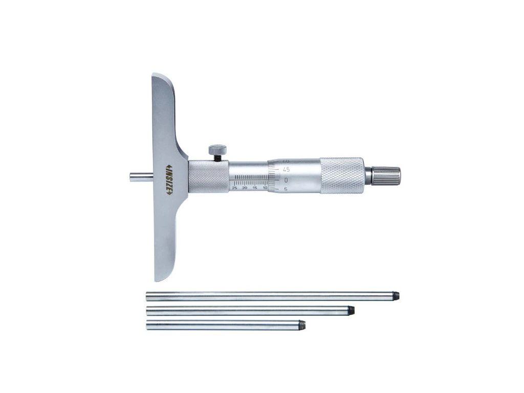 Micrometre de adancime - Micrometru mecanic de adancime INSIZE 0-100mm, rezolutie 0,01mm, talpa 101,5mm, tija plata