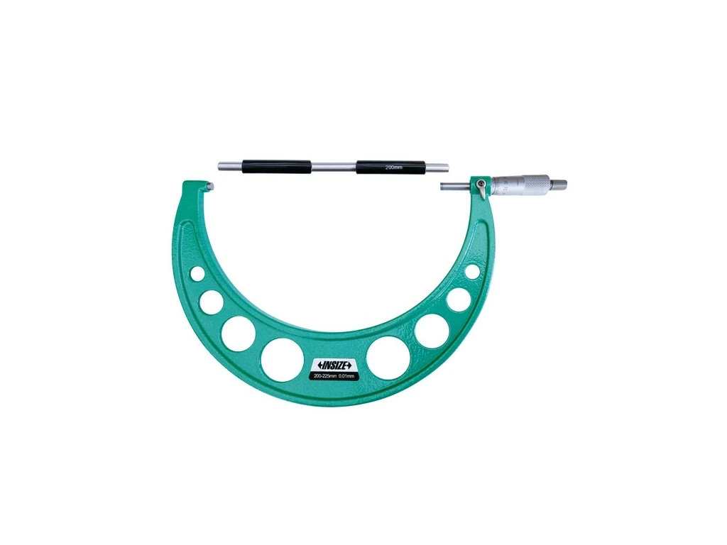 Micrometre mecanice - Micrometru mecanic exterior Insize 200–225mm, rezolutie 0,01mm, precizie +/-4µm, cu clichet
