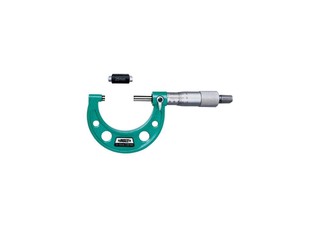 Micrometre mecanice - Micrometru mecanic INSIZE 25-50 mm, rezolutie 0,001 mm, clichet, carbura