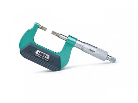 Micrometre pentru caneluri - Micrometru mecanic caneluri INSIZE 0-25mm, lama 6,5x0,75mm, rezolutie 0,01mm, tip A