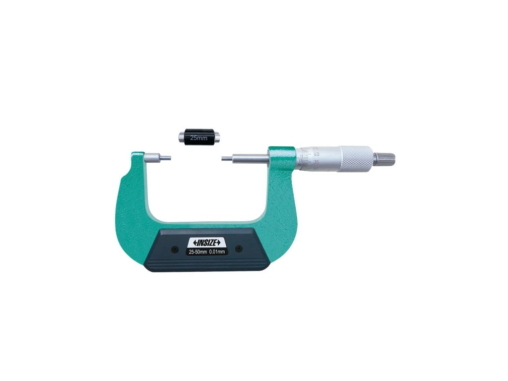 Micrometre pentru caneluri - Micrometru mecanic pentru caneluri INSIZE 25-50mm, varf 5x2mm, rezolutie 0,01mm, tip A