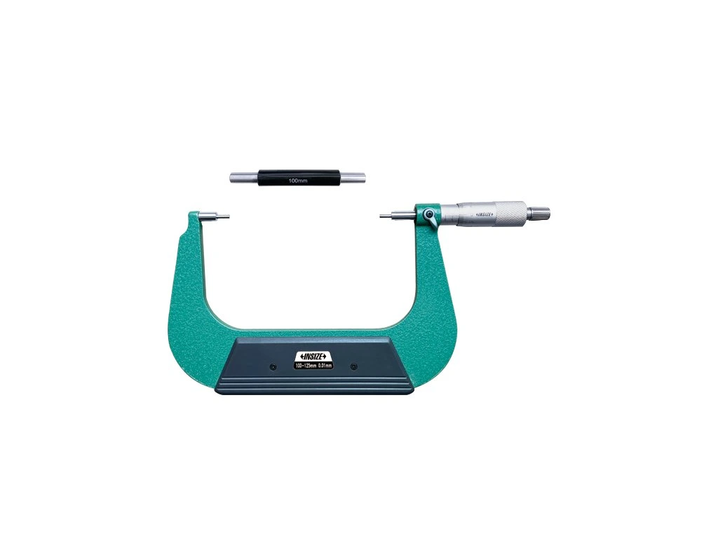 Micrometre pentru caneluri - Micrometru mecanic pentru caneluri INSIZE 100-125mm, varf 10x3mm, rezolutie 0,01mm, tip B