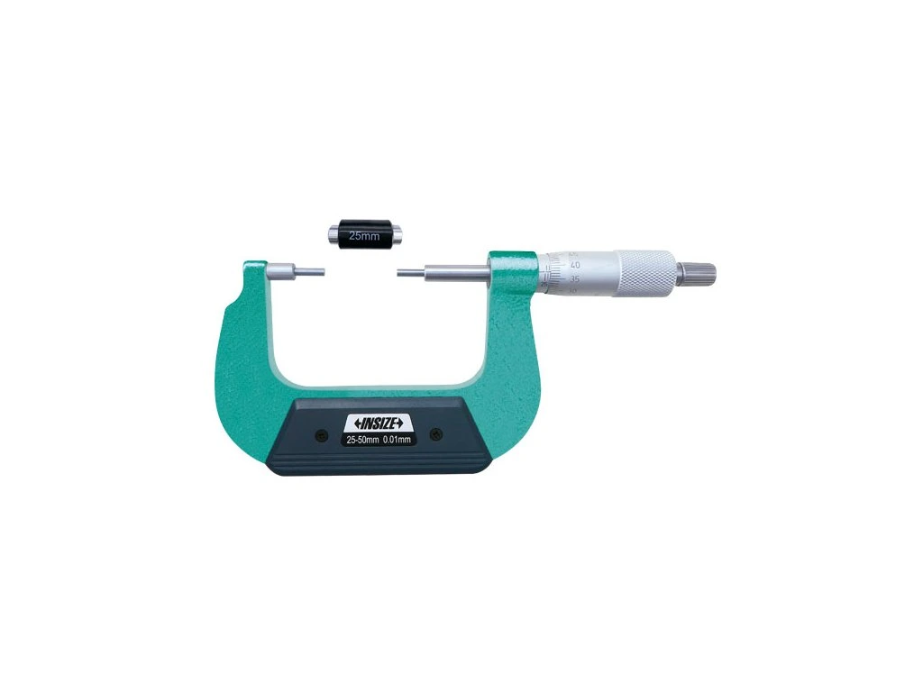 Micrometre pentru caneluri - Micrometru mecanic pentru caneluri INSIZE 25-50mm, varf 10x3mm, rezolutie 0,01mm, tip B