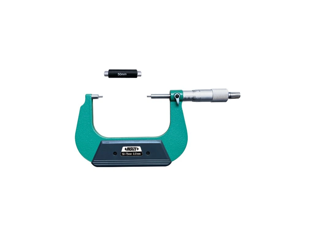 Micrometre pentru caneluri - Micrometru mecanic pentru caneluri INSIZE 50-75mm, varf 5x2mm, rezolutie 0,01mm, tip A