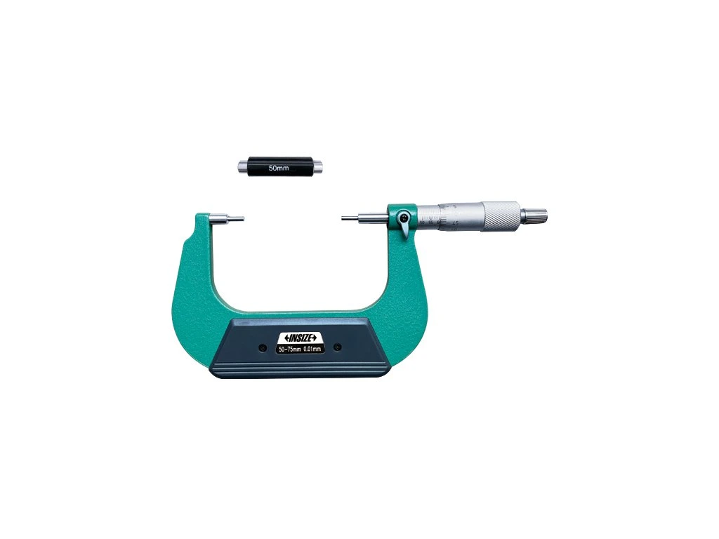 Micrometre pentru caneluri - Micrometru mecanic pentru caneluri INSIZE 50-75mm, varf 10x3mm, rezolutie 0,01mm, tip B