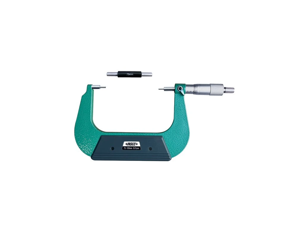 Micrometre pentru caneluri - Micrometru mecanic pentru caneluri INSIZE 75-100mm, varf 10x3mm, rezolutie 0,01mm, tip B