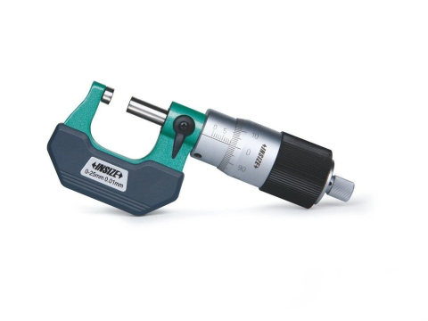 Micrometre mecanice - Micrometru mecanic rapid INSIZE 0-25 mm, rezolutie 0,01 mm, carbura, DIN863-1