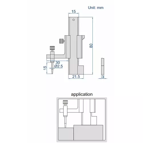 Mini-subler mecanic de inaltime INSIZE 0~±10 mm, rezolutie 0.05 mm, otel inoxidabil [2]