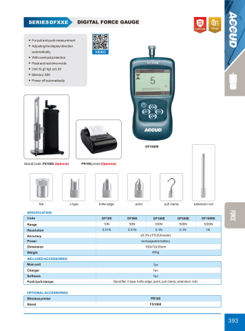Dinamometru digital ACCUD DF10E interval 10 N, rezolutie 0.01 N [1]