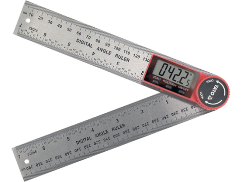 Raportor digital 0-360°, rigle 2x200 mm, rezolutie 0,05°, precizie +/-0,2° [1]