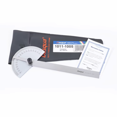 Raportor Dasqua 0–180°, 85x150 mm, otel inoxidabil, precizie +/-0,5° [1]