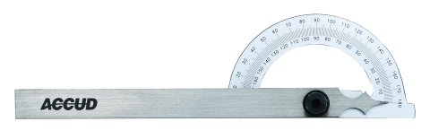 Raportoare - Raportor mecanic ACCUD 80x120 mm, 0-180°, precizie 0,3°, otel inoxidabil