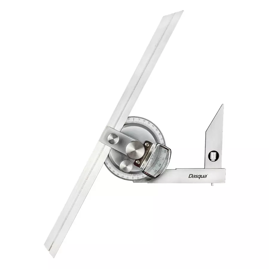 Raportoare - Raportor universal Dasqua 0–360°, cu lupa si nonius, precizie +/-5', reglaj fin