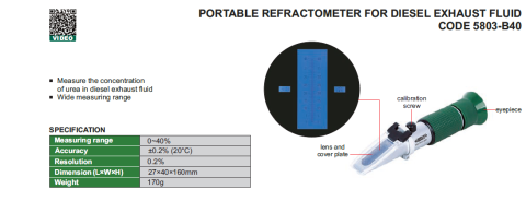 Refractometru portabil pentru AdBlue INSIZE 5803-B40, interval masurare uree 0-40%, rezolutie 0.2% [1]