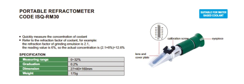 Refractometru analogic portabil INSIZE ISQ-RM30, interval 0-32% Brix, rezolutie 0.2%, masurare rapida emulsii de racire, zahar si sucuri [1]