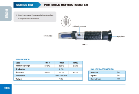 Refractometru portabil ACCUD RM32, interval de masurare 0-32%, rezolutie 0.2%, precizie +/- 0.2% [1]