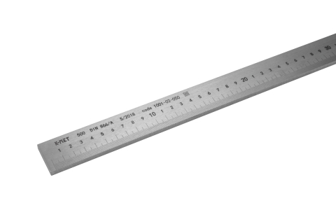 Instrumente de masurat planeitati si unghiuri - Rigla rigida din otel de planeitate si trasaj gradata in mm K-MET 1001-02-030, 300x25x5mm, DIN 866/A