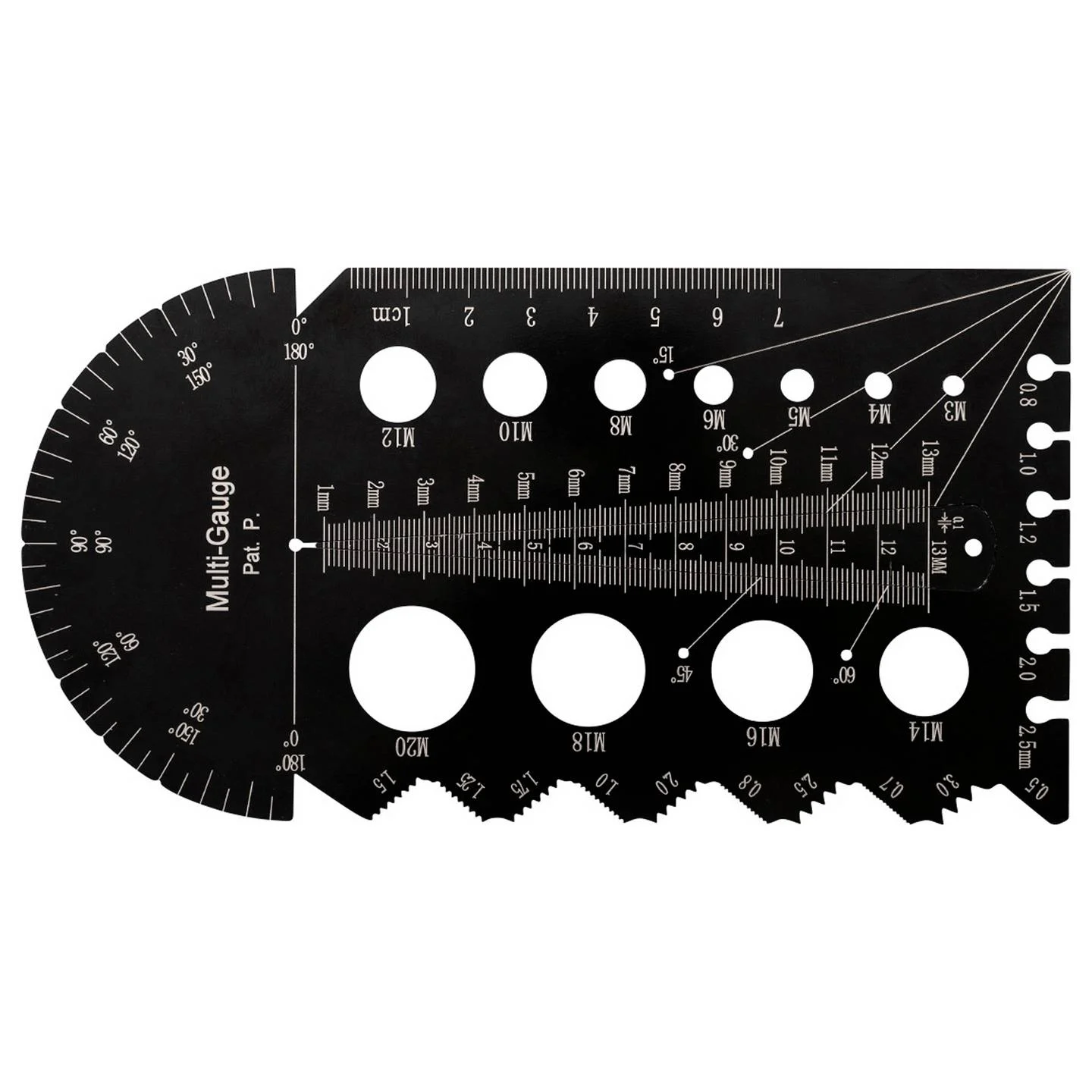 Calibre sudura - Sablon de verificare si masurare multifunctional pentru filete, gauri, fante, diametre burghie