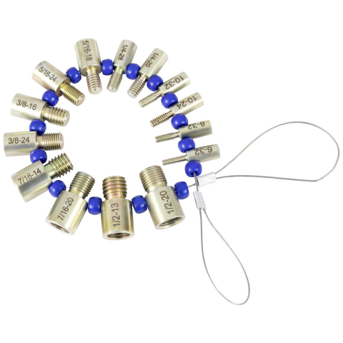 Set 26 piese pentru verificare filet metric M4–M12 si inch 6–20 Dasqua, suruburi si piulite, otel zincat [1]