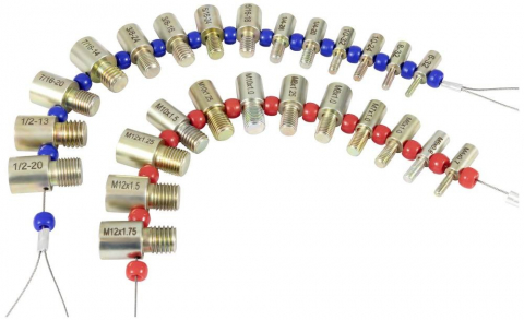 Seturi de lere - Set 26 piese pentru verificare filet metric M4–M12 si inch 6–20 Dasqua, suruburi si piulite, otel zincat
