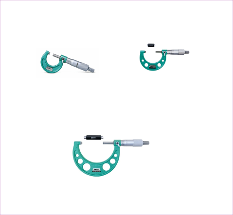 Micrometre mecanice - Set 3 micrometre mecanice exterior INSIZE 0-75 mm, rezolutie 0,001 mm, clichet, carbura