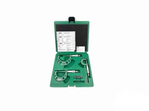 Micrometre mecanice - Set 3 micrometre mecanice INSIZE 0-75 mm, rezolutie 0.01 mm, clichet, DIN863-1