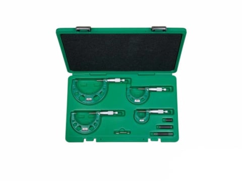 Micrometre mecanice - Set 4 micrometre mecanice INSIZE 0-100 mm, rezolutie 0.01 mm, clichet, DIN863-1