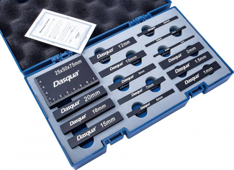 Set 15 cale de pozitionare Dasqua, domeniu 1-25 mm, precizie +/- 0,025 mm, aluminiu anodizat gravat cu laser [2]