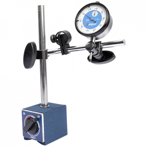 Ceasuri comparatoare mecanice - Set ceas comparator 0-10mm cu suport magnetic Dasqua, baza V, reglaj fin, 60kgf