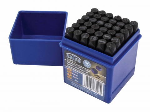 Poansoane si sabloane de marcat - Set poansoane SATRA 36 piese, litere cifre simbol, 6mm, otel carbon