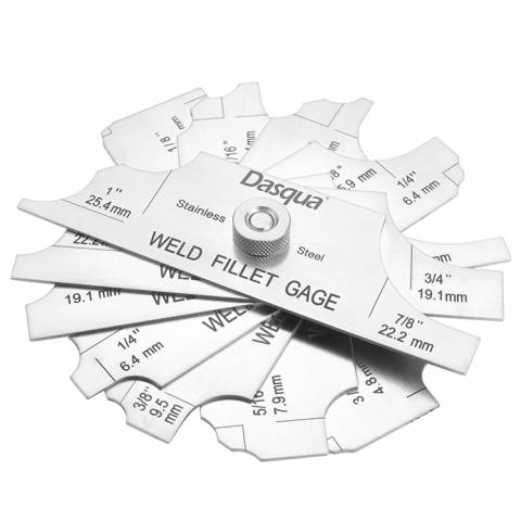 Calibre sudura - Set lere cordoane sudura Dasqua 3–25 mm, 7 lame, convex si concav, precizie +/-0,5 mm