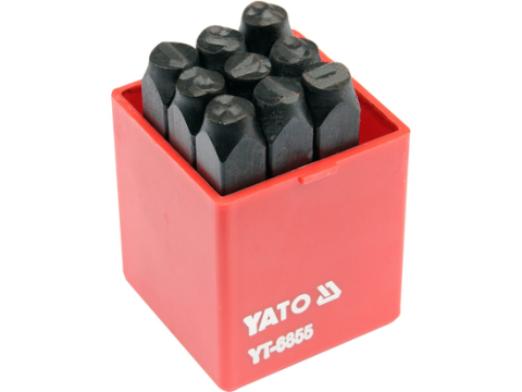 Poansoane si sabloane de marcat - Set pansoane cifre 0-9, 9 buc, 8 mm, otel carbon