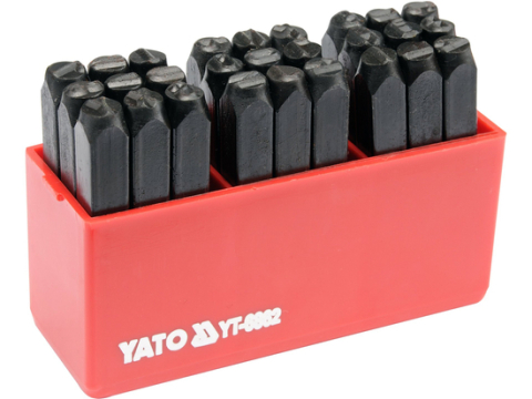 Poansoane si sabloane de marcat - Set pansoane litere A-Z, 27 buc, 6 mm, otel carbon