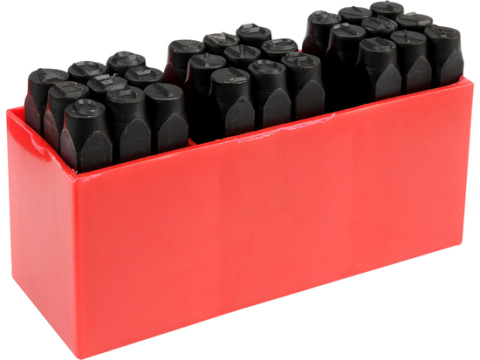 Poansoane si sabloane de marcat - Set pansoane litere A-Z, 27 buc, 8 mm, otel carbon