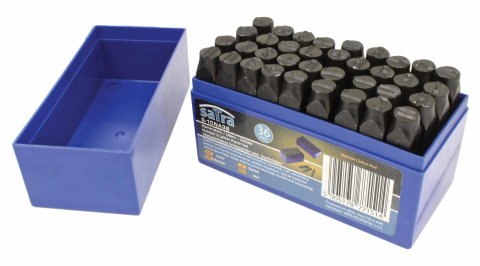 Poansoane si sabloane de marcat - Set poansoane SATRA 36 piese, litere cifre simbol, 10mm, otel carbon