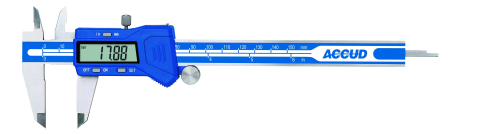 Sublere - Subler digital ACCUD 111-008-10W cu rigla din sticla, 0-200mm x 0.01mm, precizie +/-0.03mm, functie ABS, inox, date