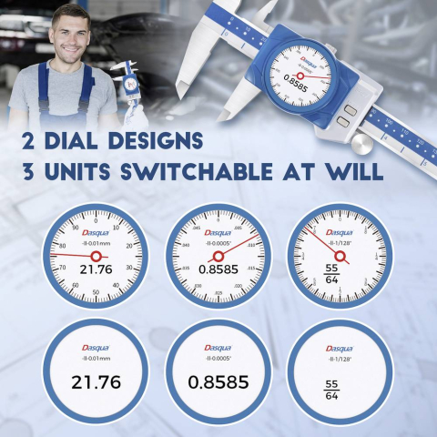 Subler digital cu cadran Dasqua 150mm, rezolutie 0.01mm, IP67, sistem inductiv, baterie reincarcabila [3]